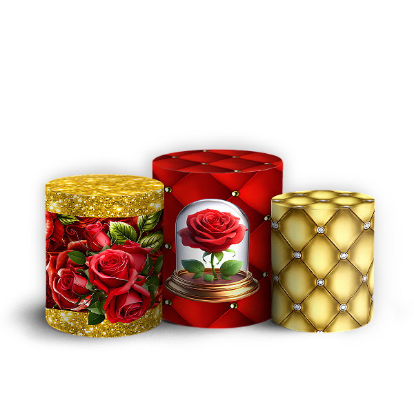 Capas Trio Cilindro Sublimado Vest Facil - Bela e a Fera