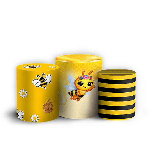 Capas Trio Cilindro Sublimado Vest Facil - Abelhinha