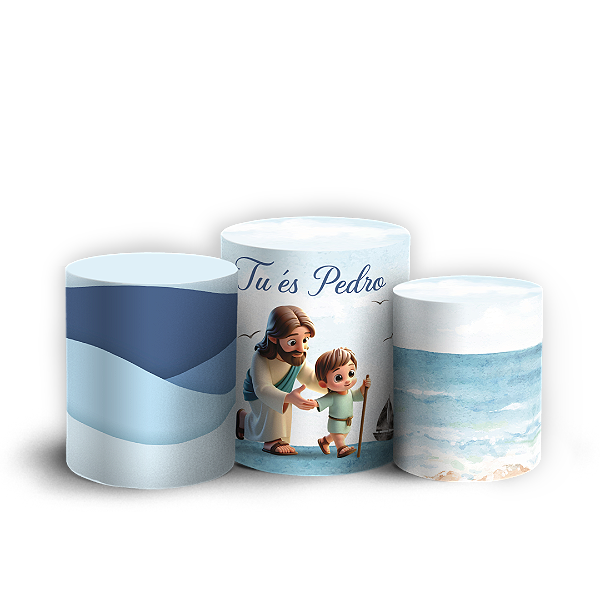 Capas Trio Cilindro Sublimado Vest Facil - Tu Es Pedro