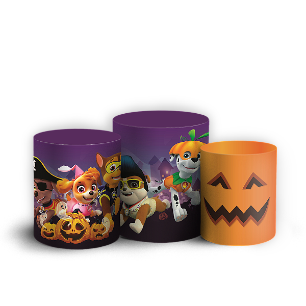 Capas Trio Cilindro Sublimado Vest Facil - Patrulha Canina - Halloween
