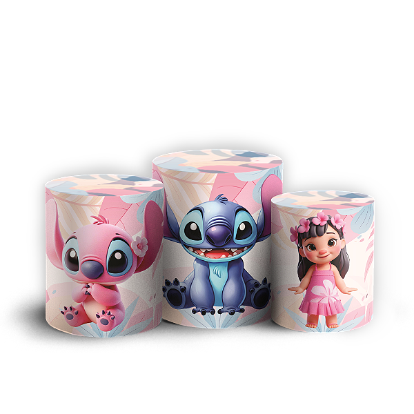 Capas Trio Cilindro Sublimado Vest Facil - Lilo & Stich