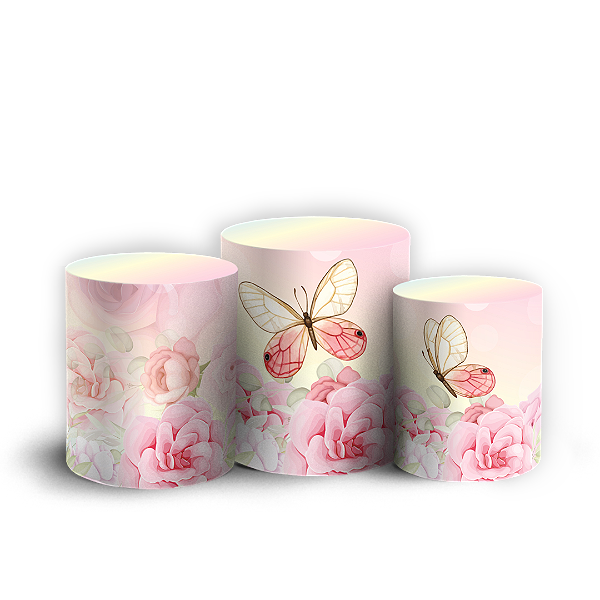 Capas Trio Cilindro Sublimado Vest Facil - Borboleta
