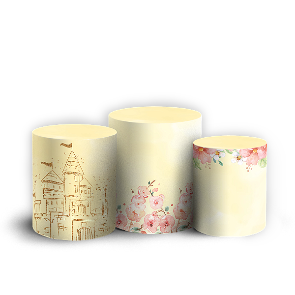 Capas Trio Cilindro Sublimado Vest Facil - Bela e a Fera