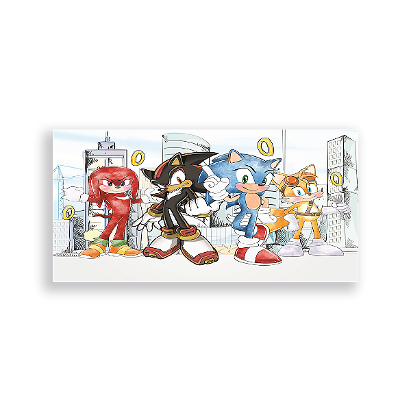Capa Painel Retangular Sublimado - Sonic Aquarela
