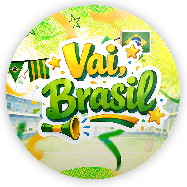Capa Painel Redondo Sublimado - Brasil Copa do Mundo Baby