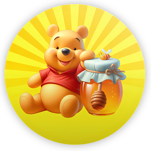 Capa Painel Redondo Sublimado - Ursinho Pooh