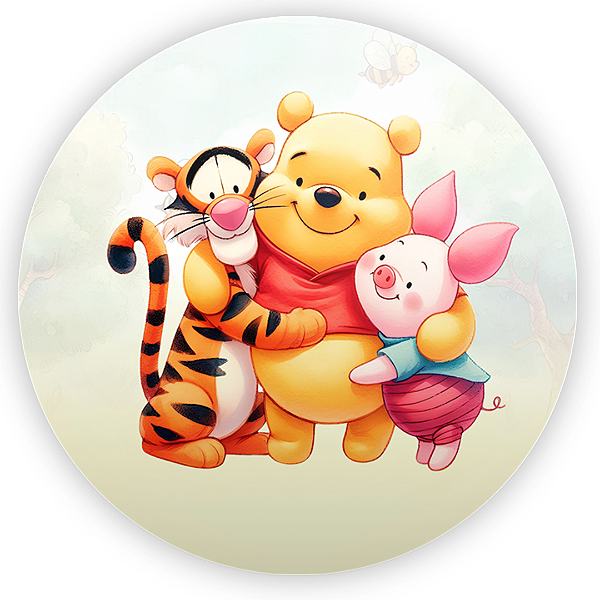 Capa Painel Redondo Sublimado - Ursinho Pooh