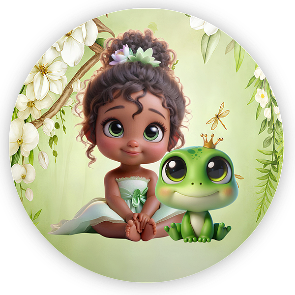 Capa Painel Redondo Sublimado - Princesa Tiana