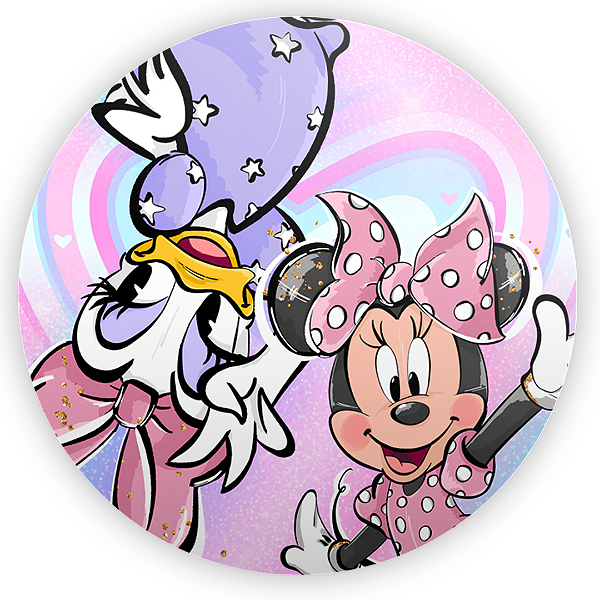 Capa Painel Redondo Sublimado - Minnie Margarida