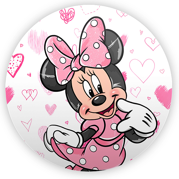 Capa Painel Redondo Sublimado - Minnie