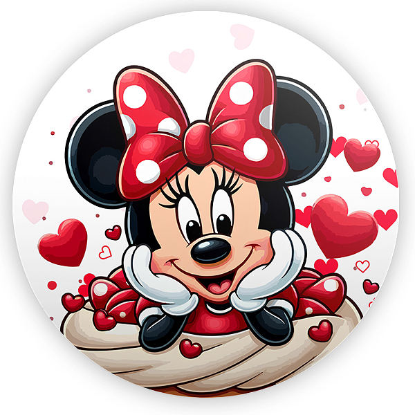 Capa Painel Redondo Sublimado - Minnie