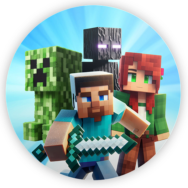 Capa Painel Redondo Sublimado - Minecraft