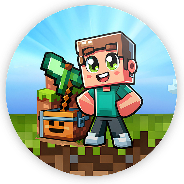 Capa Painel Redondo Sublimado - Minecraft