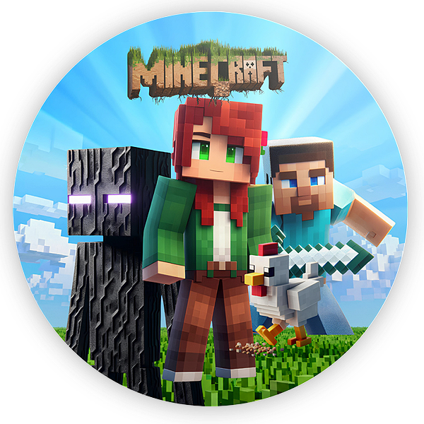 Capa Painel Redondo Sublimado - Minecraft