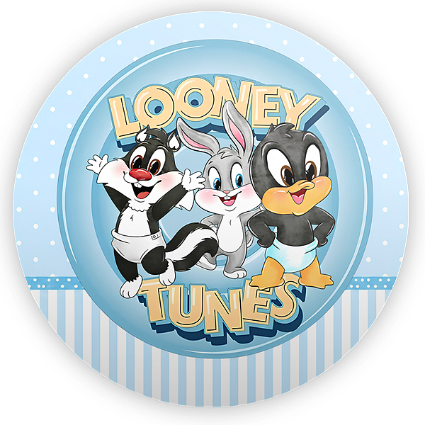 Capa Painel Redondo Sublimado - Lonney Tunes Baby