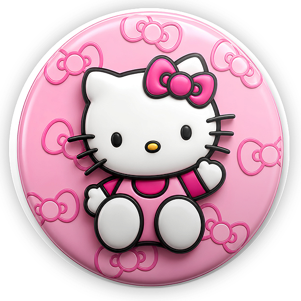 Capa Painel Redondo Sublimado - Hello Kitty
