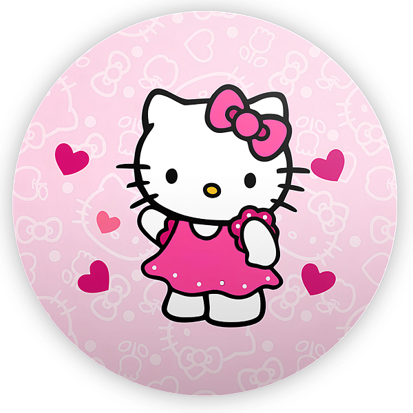Capa Painel Redondo Sublimado - Hello Kitty