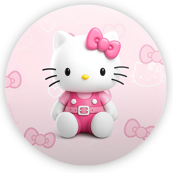 Capa Painel Redondo Sublimado - Hello Kitty