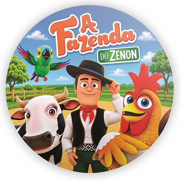 Capa Painel Redondo Sublimado - Fazendinha do Zenom