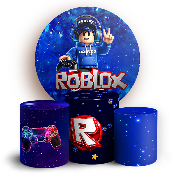 Capas Painel Redondo e Trio Cilindro Sublimado - Roblox