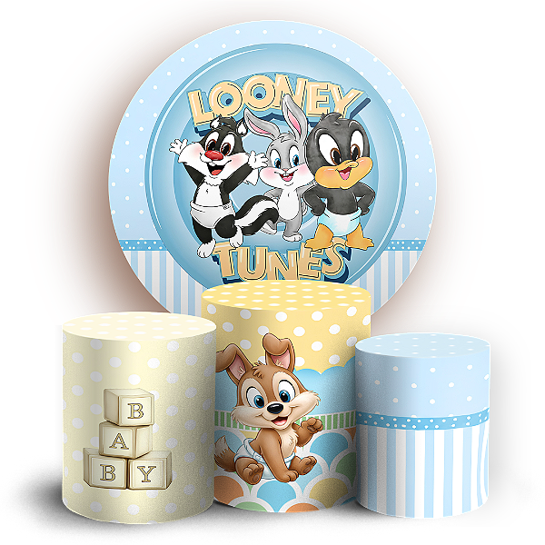Capas Painel Redondo e Trio Cilindro Sublimado - Lonney Tunes Baby