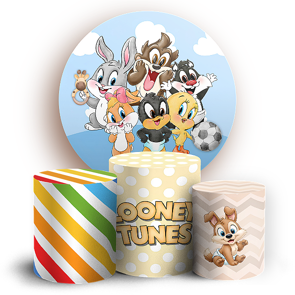 Capas Painel Redondo e Trio Cilindro Sublimado - Lonney Tunes Baby