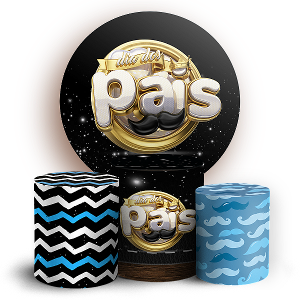 Capas Painel Redondo e Trio Cilindro Sublimado - Dia dos Pais