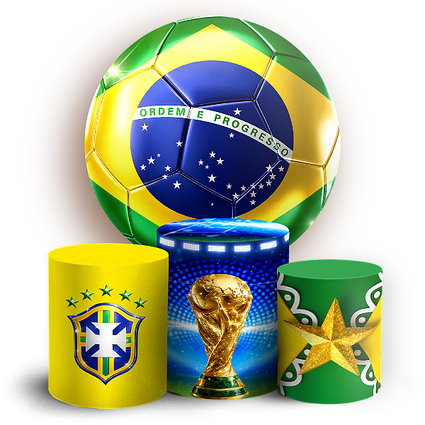 Capas Painel Redondo e Trio Cilindro Sublimado - Copa do Mundo Brasil