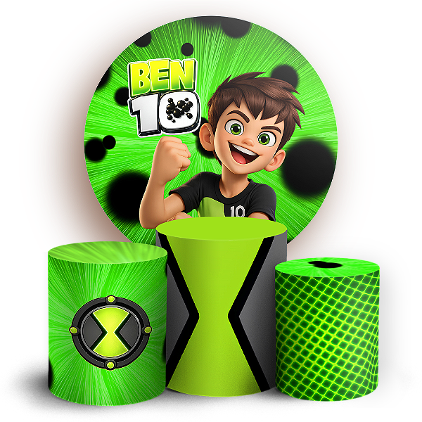 Capas Painel Redondo e Trio Cilindro Sublimado - Ben 10
