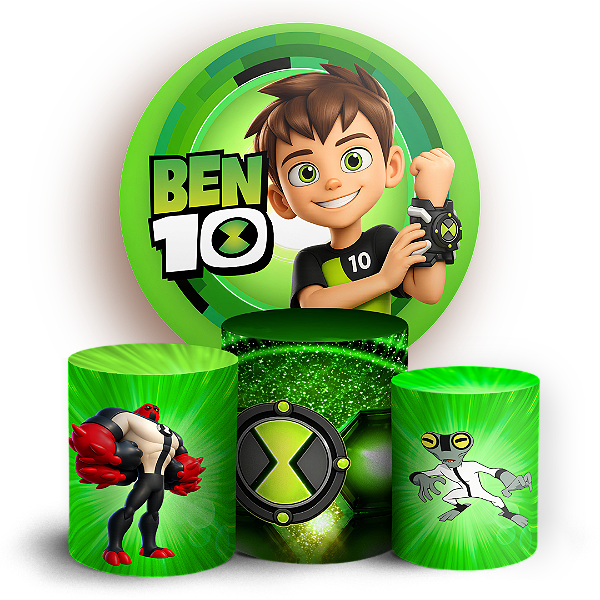 Capas Painel Redondo e Trio Cilindro Sublimado - Ben 10