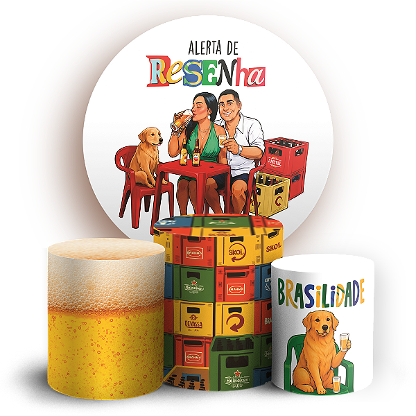 Capas Painel Redondo e Trio Cilindro Sublimado - Brasilidade