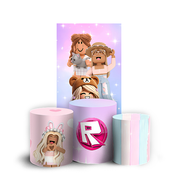 Capas Faixa Lateral e Trio Cilindro Sublimado Vest Facil - Roblox