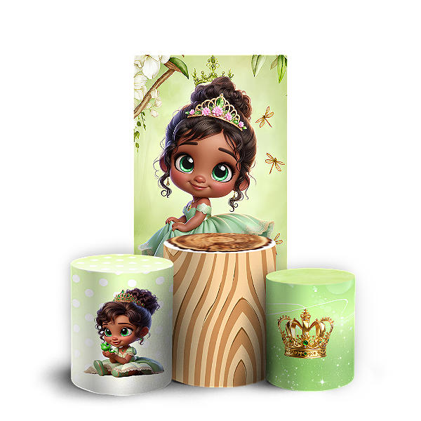 Capas Faixa Lateral e Trio Cilindro Sublimado Vest Facil - Princesa Tiana