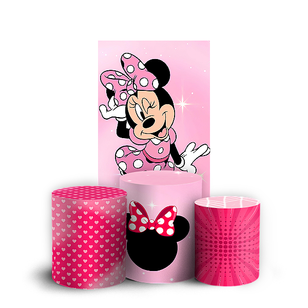 Capas Faixa Lateral e Trio Cilindro Sublimado Vest Facil - Minnie