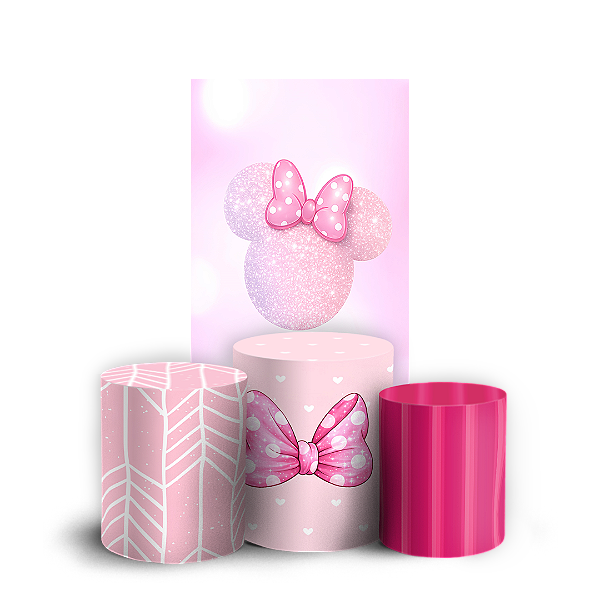 Capas Faixa Lateral e Trio Cilindro Sublimado Vest Facil - Minnie