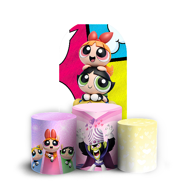 Capas Faixa Lateral e Trio Cilindro Sublimado Vest Facil - Meninas Super Poderosas