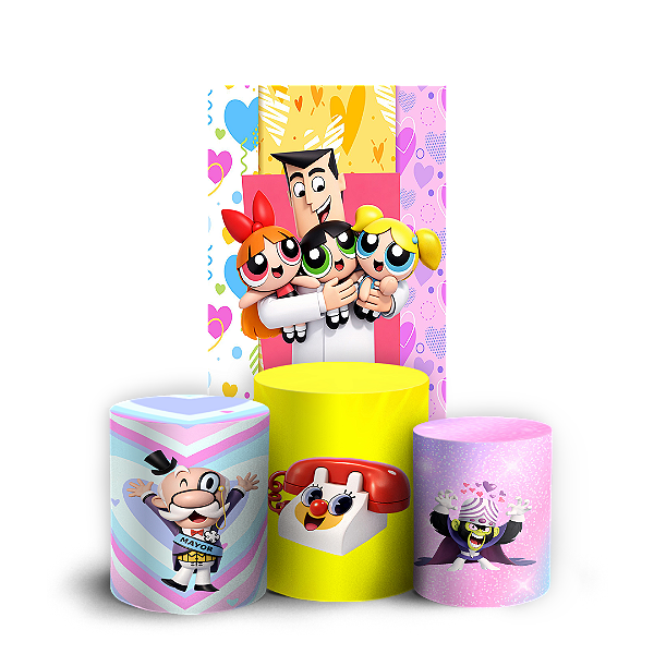 Capas Faixa Lateral e Trio Cilindro Sublimado Vest Facil - Meninas Super Poderosas