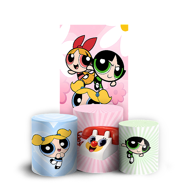 Capas Faixa Lateral e Trio Cilindro Sublimado Vest Facil - Meninas Super Poderosas