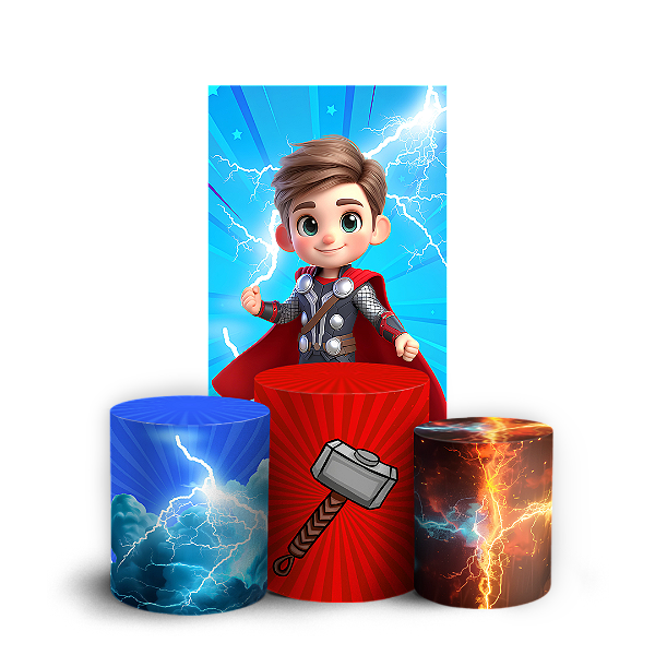 Capas Faixa Lateral e Trio Cilindro Sublimado Vest Facil - Herois Thor Baby