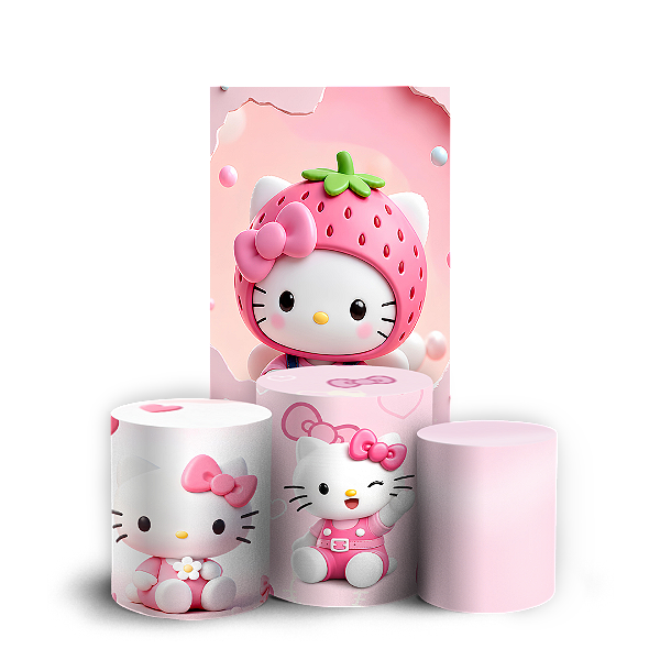 Capas Faixa Lateral e Trio Cilindro Sublimado Vest Facil - Hello Kitty