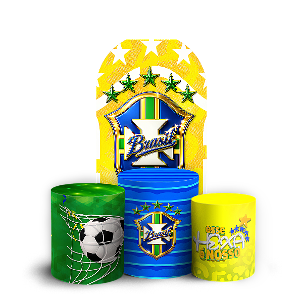 Capas Faixa Lateral e Trio Cilindro Sublimado Vest Facil - CBF Copa do Mundo Brasil