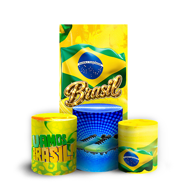 Capas Faixa Lateral e Trio Cilindro Sublimado Vest Facil - Copa do Mundo Brasil