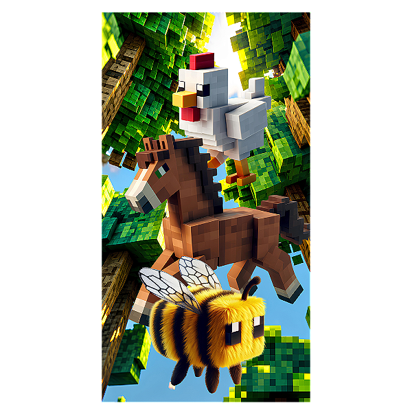 Capa Faixa Lateral Sublimado - Minecraft