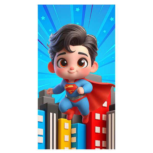 Capa Faixa Lateral Sublimado - Herois Super Homem Baby