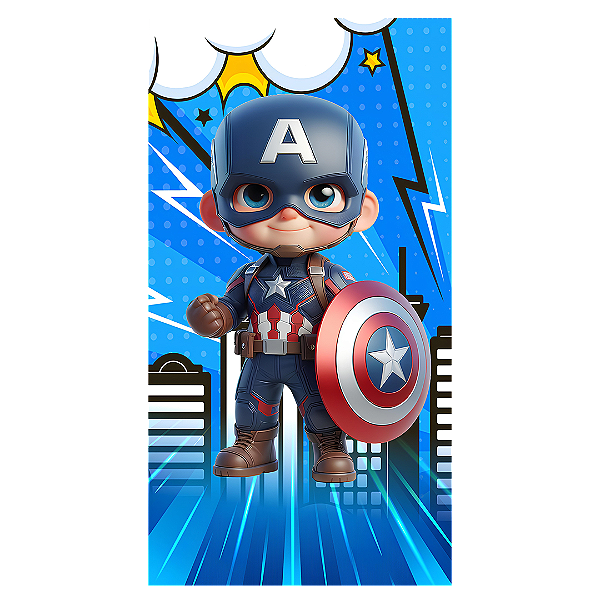 Capa Faixa Lateral Sublimado - Herois Capitão America