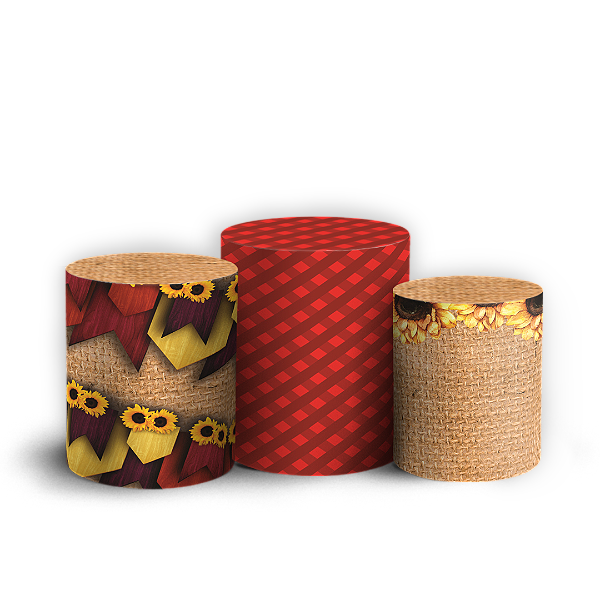 Capas Trio Cilindro Sublimado Veste Fácil - Festa Junina