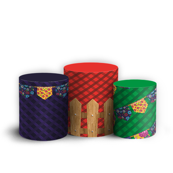 Capas Trio Cilindro Sublimado Veste Fácil - Festa Junina