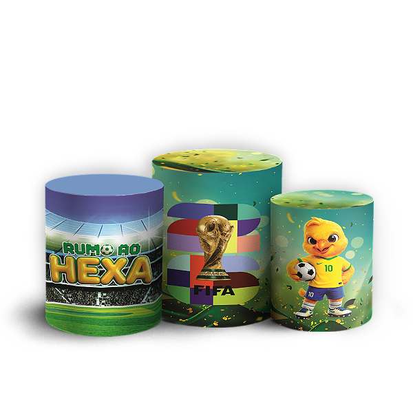 Capas Trio Cilindro Sublimado Veste Fácil - Copa do Mundo Brasil