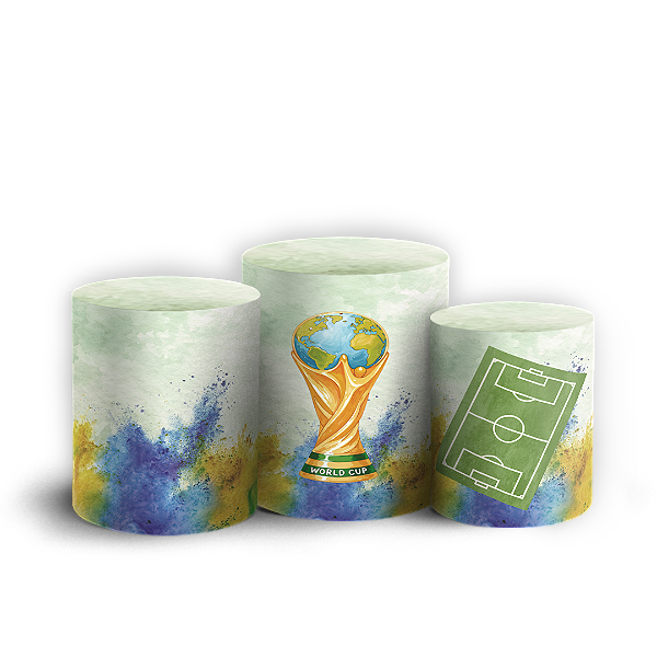 Capas Trio Cilindro Sublimado Veste Fácil - Copa do Mundo Brasil
