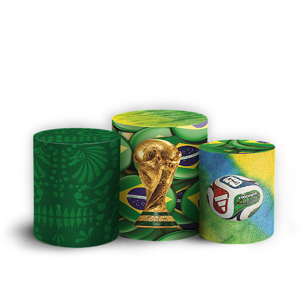 Capas Trio Cilindro Sublimado Veste Fácil - Copa do Mundo Brasil